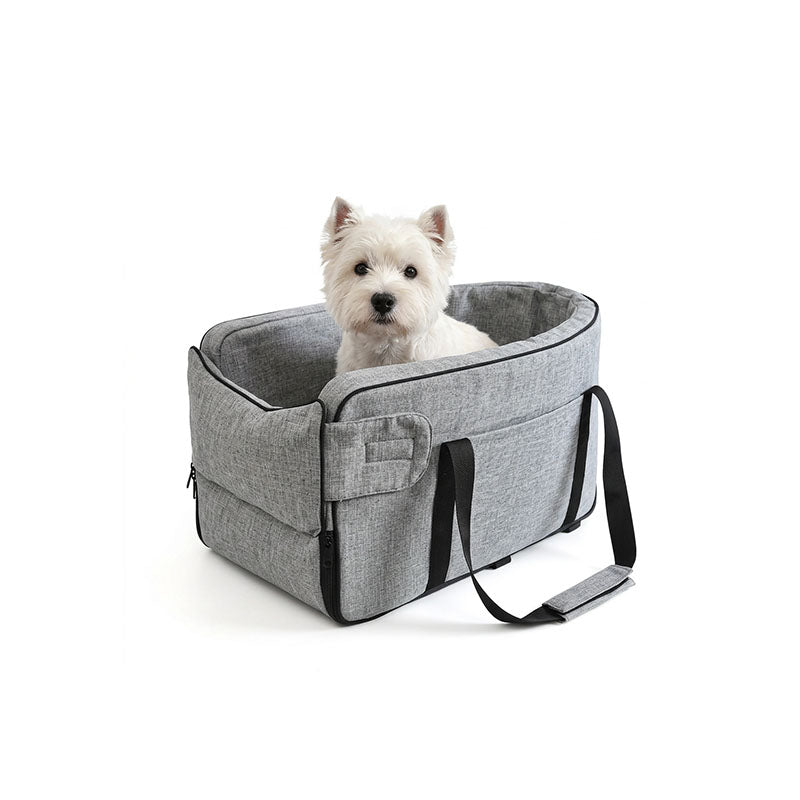Pawzex center console pet car seat with built-in leash