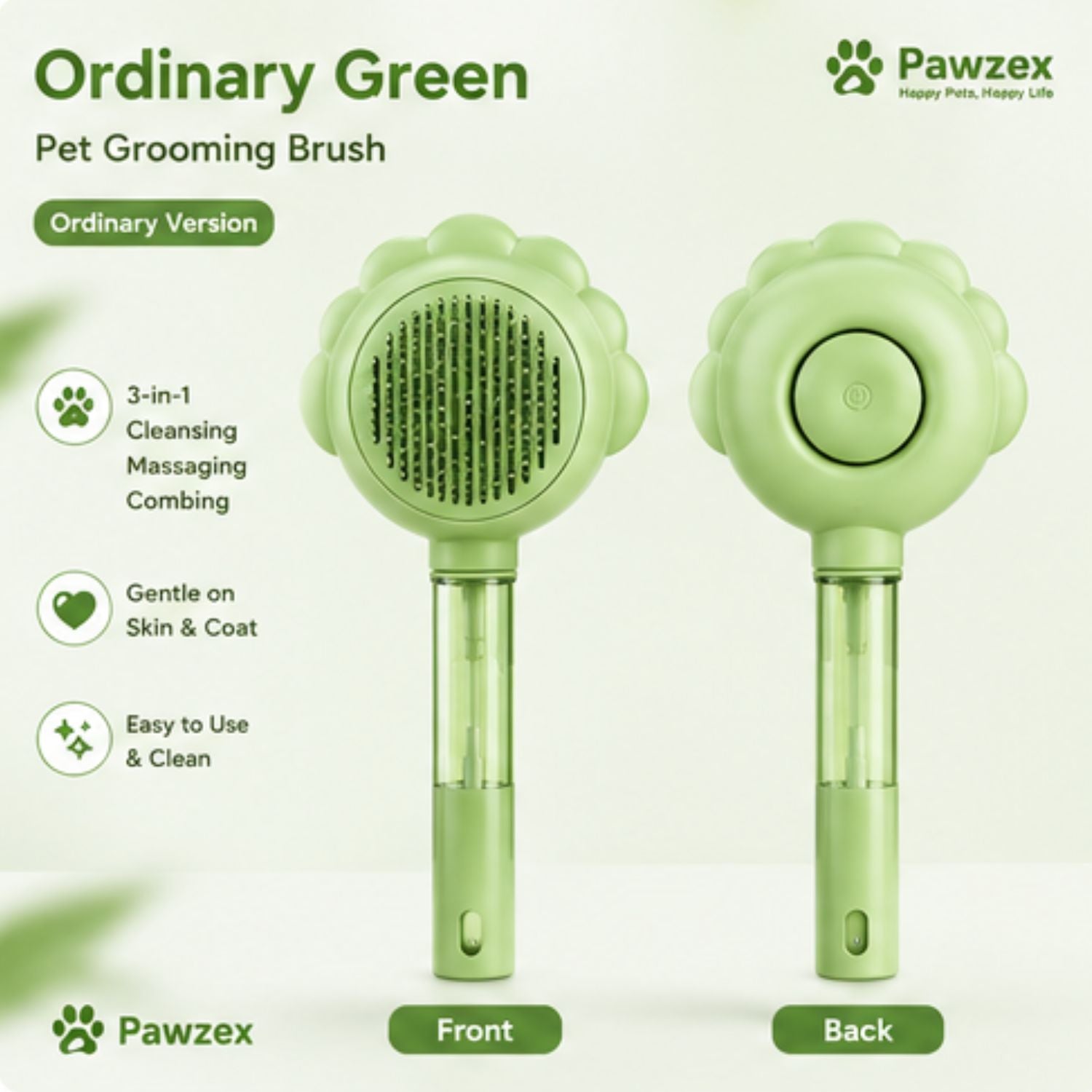 Pawzex 2-in-1 Self Cleaning Pet Brush