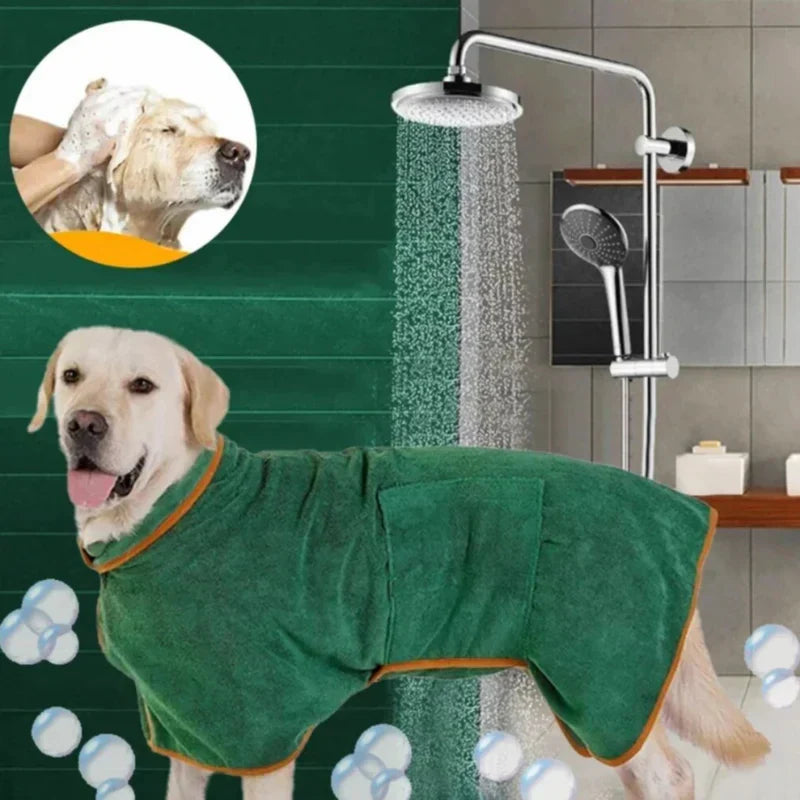 Dog bathrobe absorbent microfiber drying coat — image 1