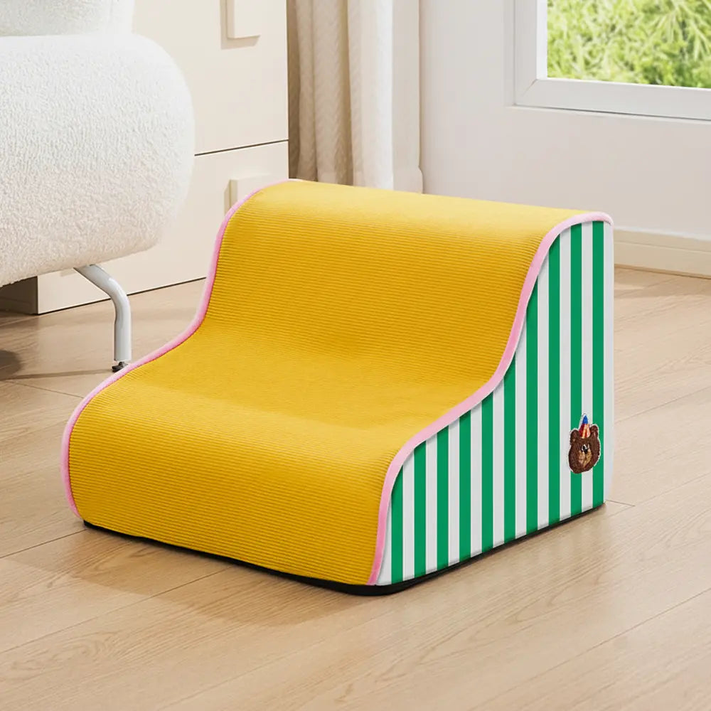 Orthopedic foam dog stairs with non-slip base — image 1