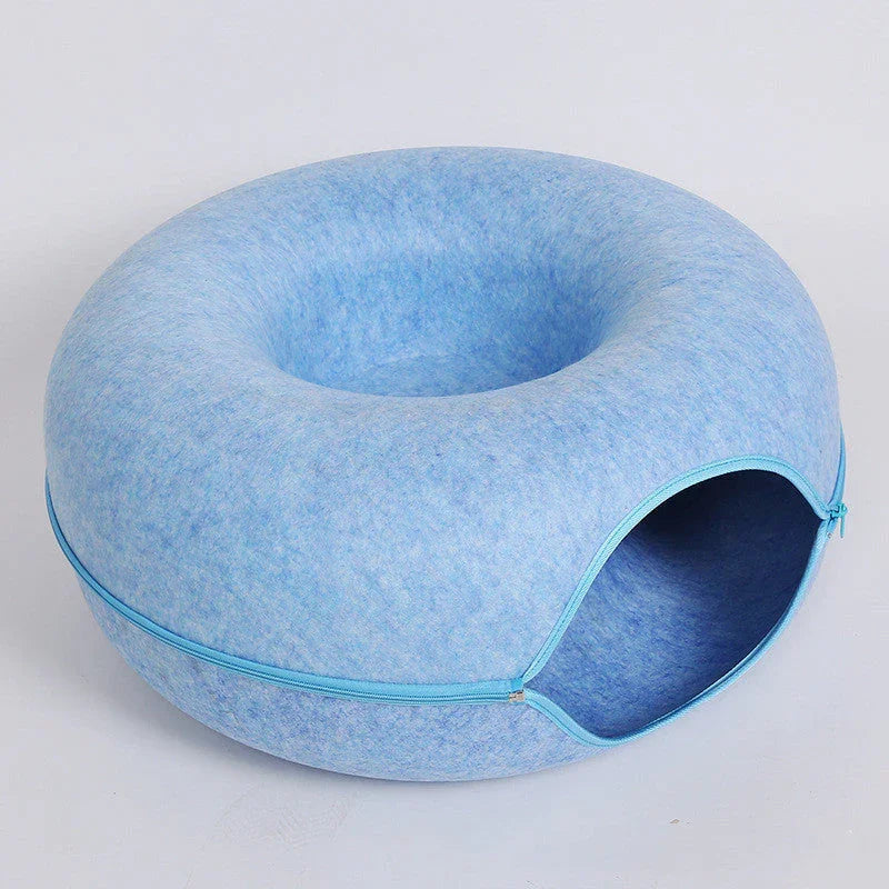 Felt cat bed that converts into a play tunnel — image 1