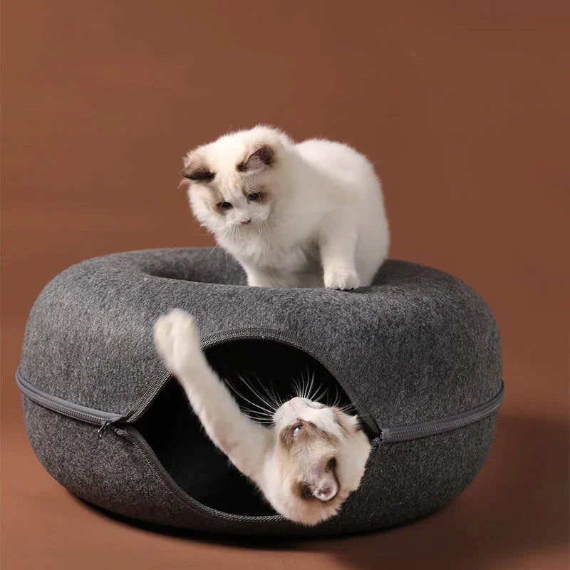 Felt cat bed that converts into a play tunnel — image 2