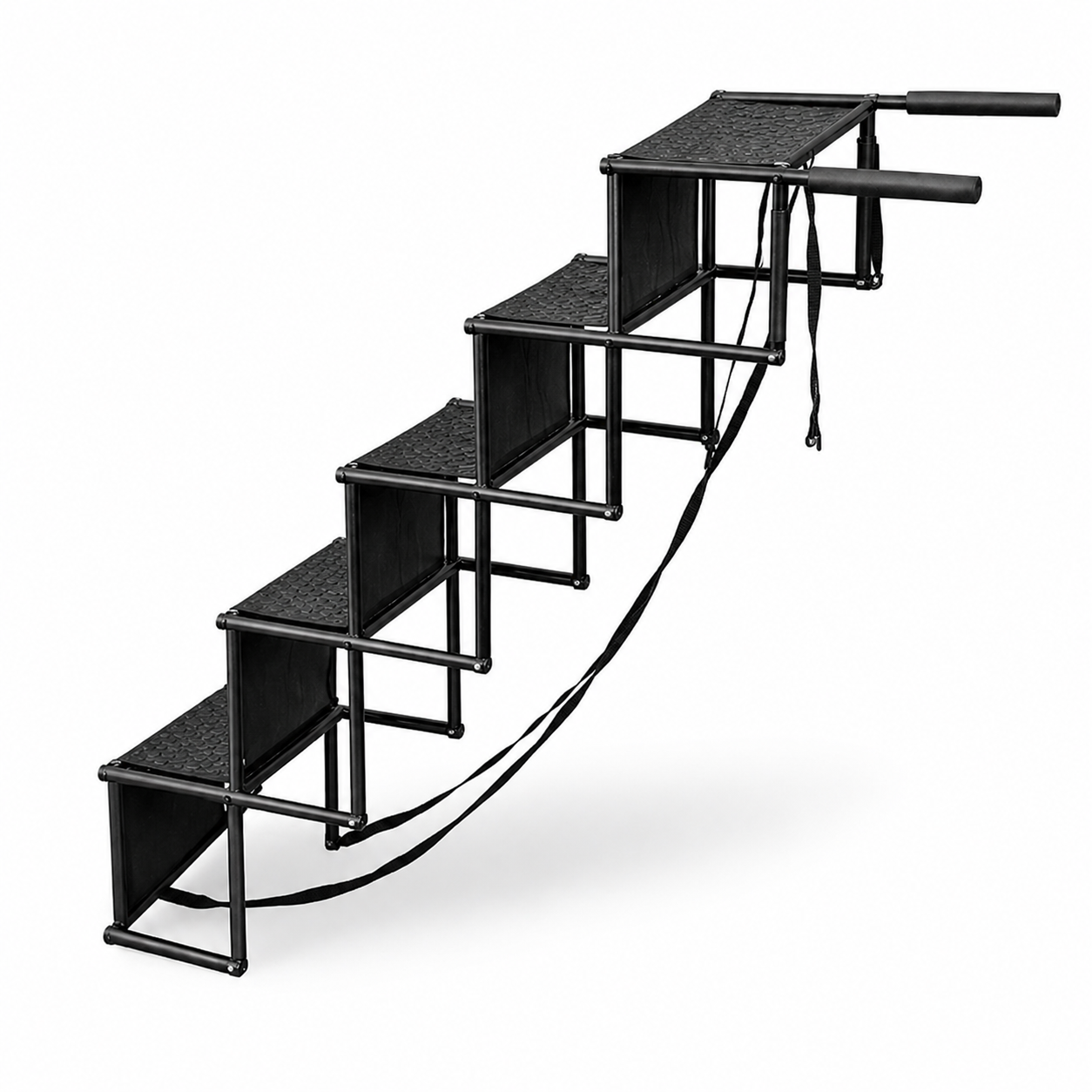 Foldable 5-step dog car stairs for SUVs and trucks with non-slip treads — image 1