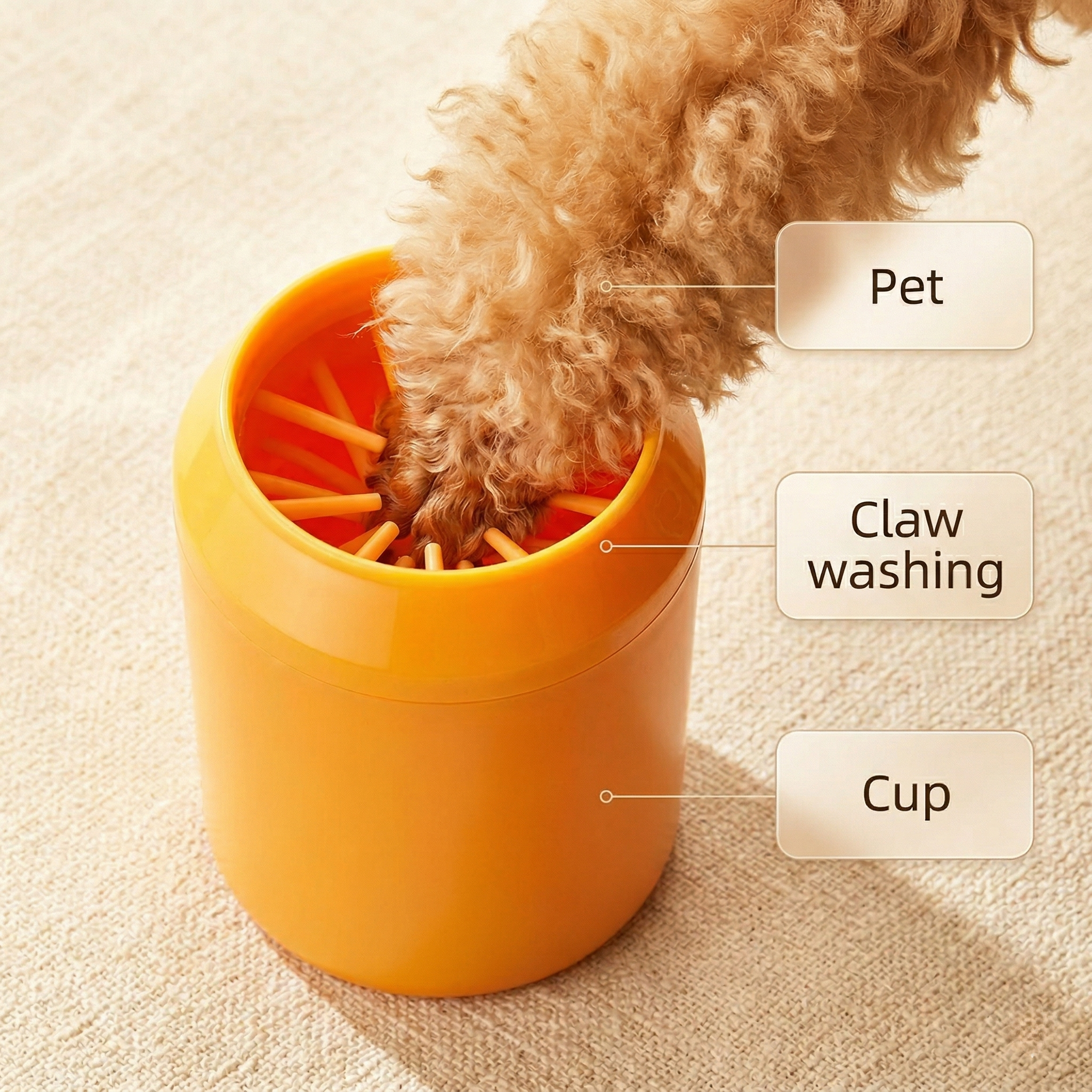 Silicone dog paw cleaner cup with soft bristles for muddy walks — image 2