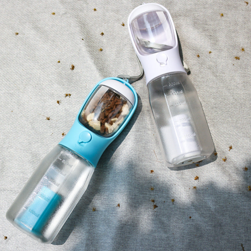 Portable 3-in-1 dog travel bottle with water food and waste bags — image 2