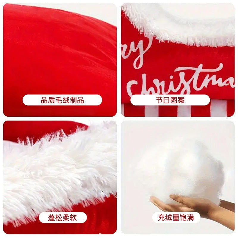 Christmas sleigh plush pet bed washable — image 1
