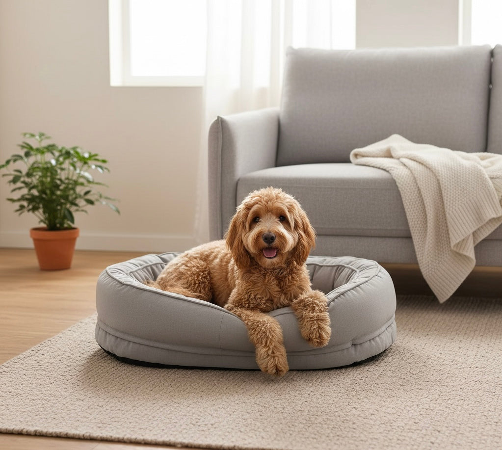 Medium and large orthopedic dog bed with removable washable water-resistant cover — image 1