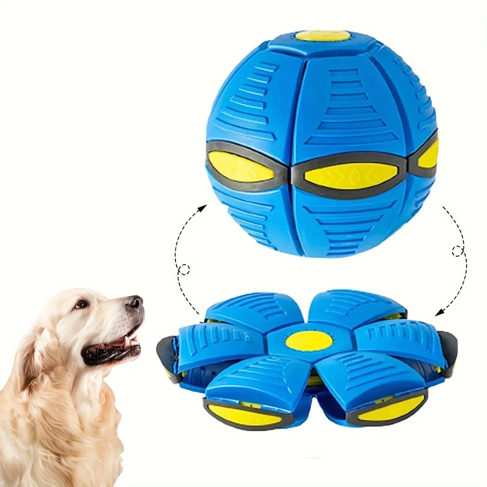 Transform flying saucer dog ball disc-to-ball fetch toy — image 1