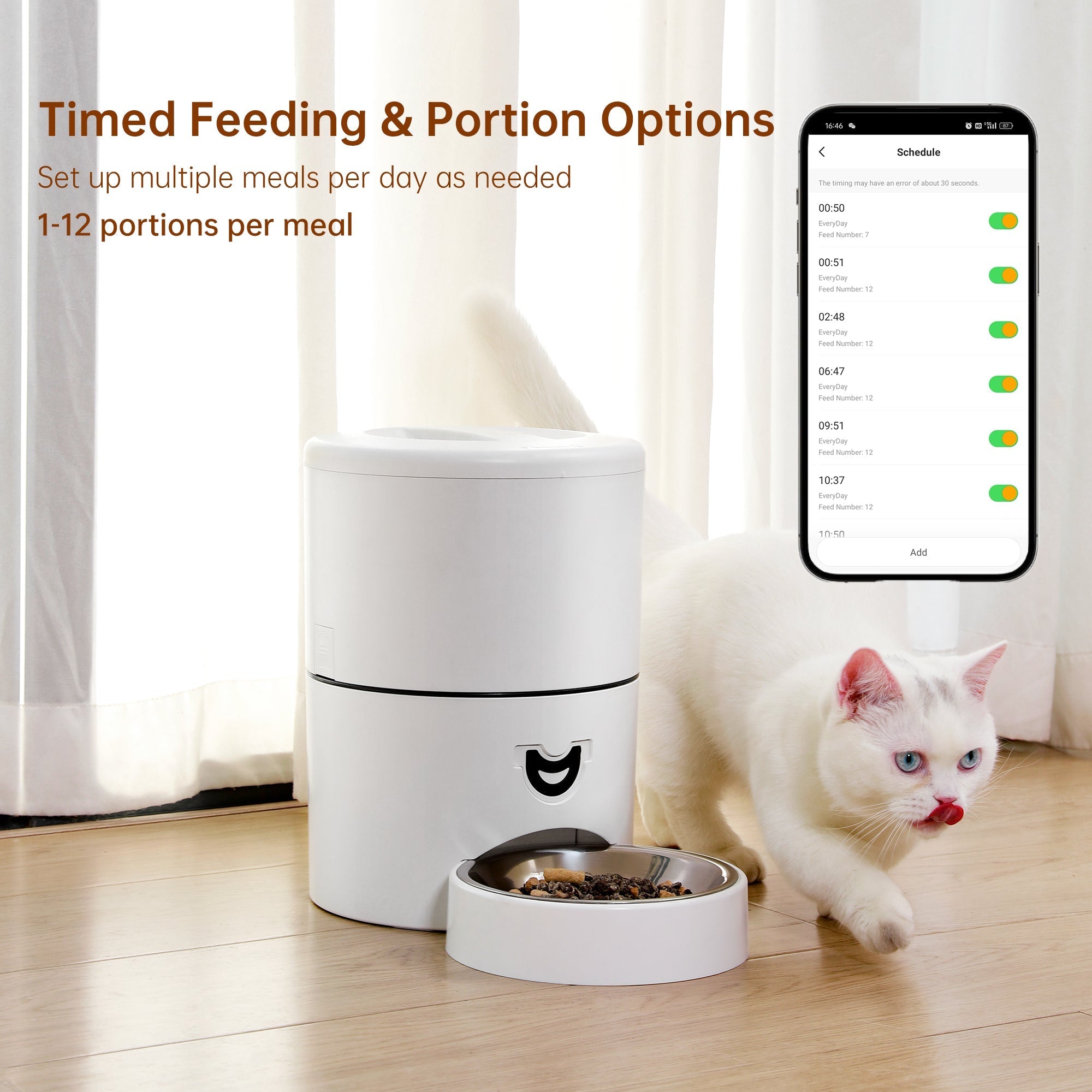 Automatic Pet Feeder for Consistent Meals | App Schedule & 4L Hopper