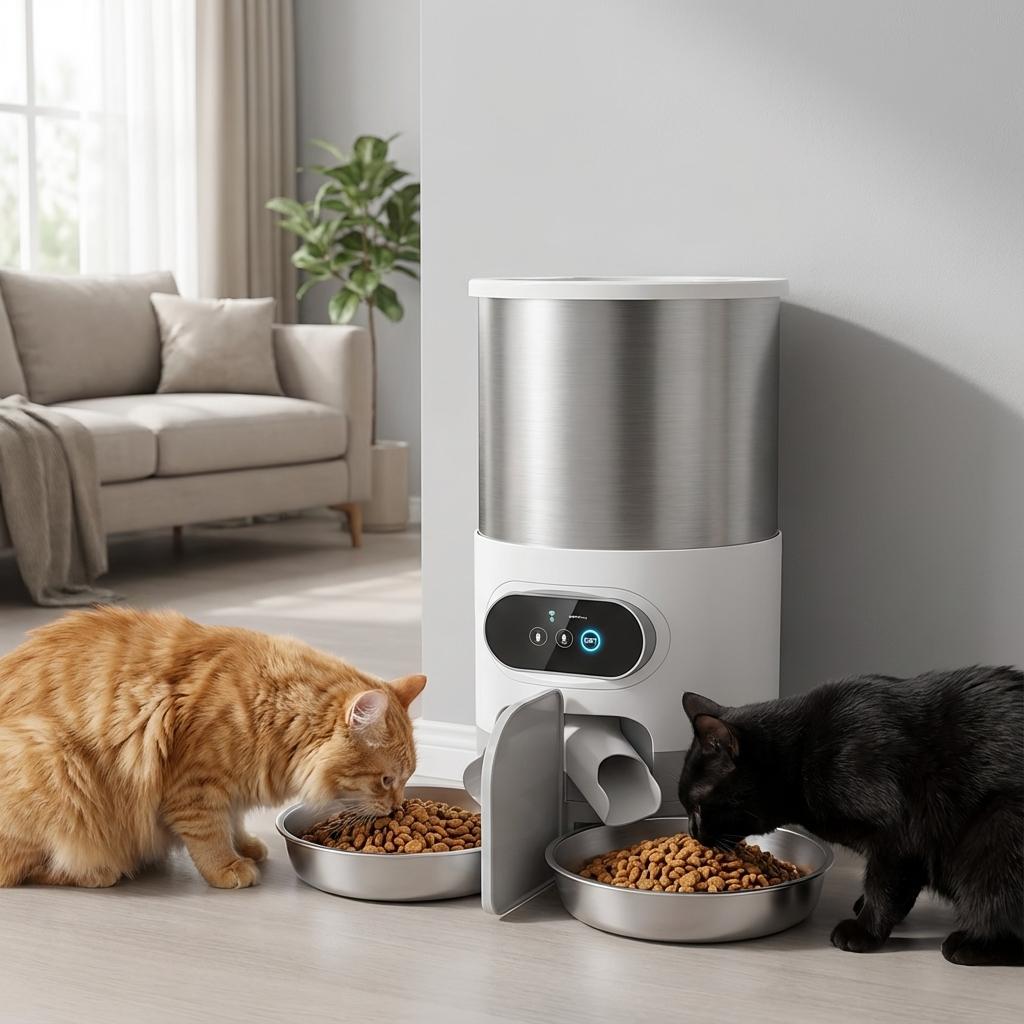 4.5L automatic pet feeder with app control voice recording and dual bowl option — image 1