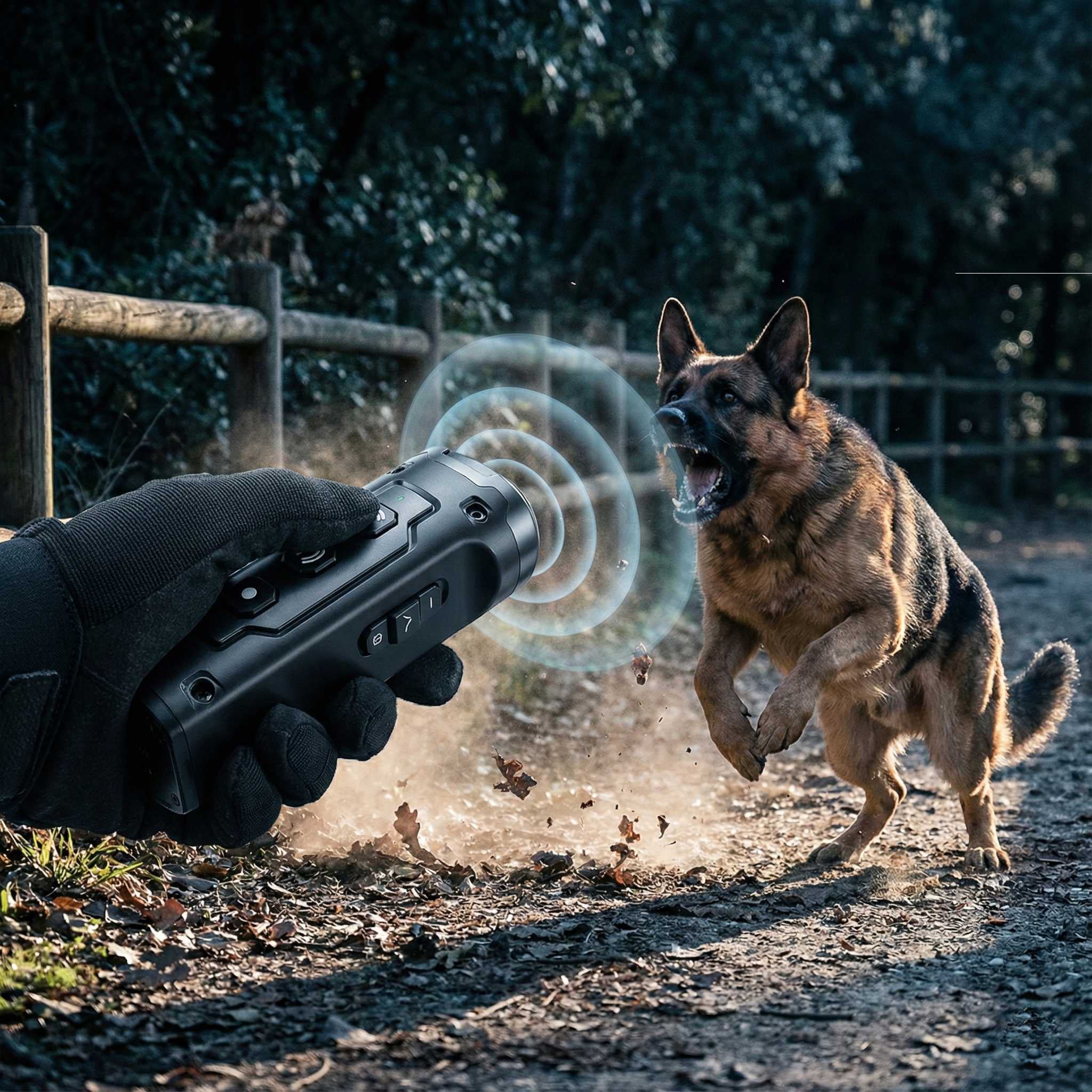 Ultrasonic dog training device with 3 sonic emitters LED flashlight — image 2