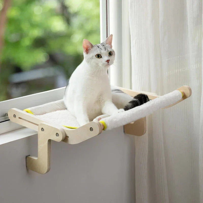 Cat window hammock perch with suction cups for sunny lounging — image 1