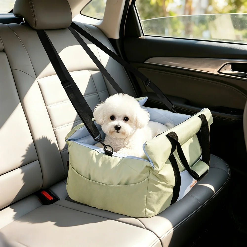 Padded dog car seat booster on a front seat - photo 2