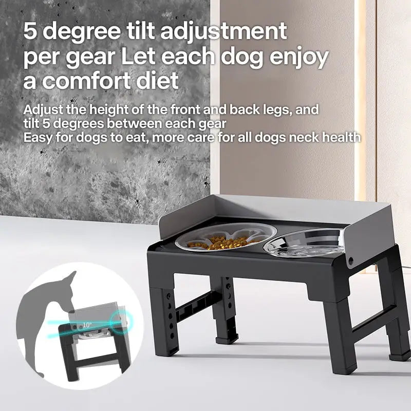 Grey tilted elevated dog bowl stand - photo 2