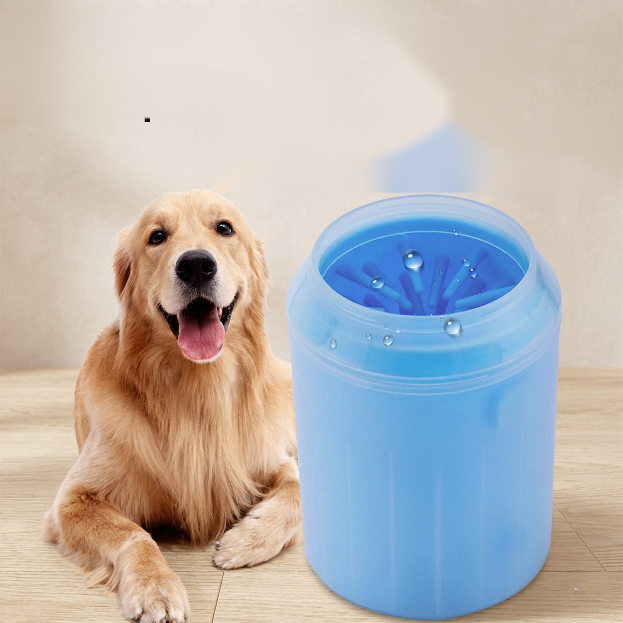 Silicone dog paw cleaner cup with soft bristles for muddy walks — image 1