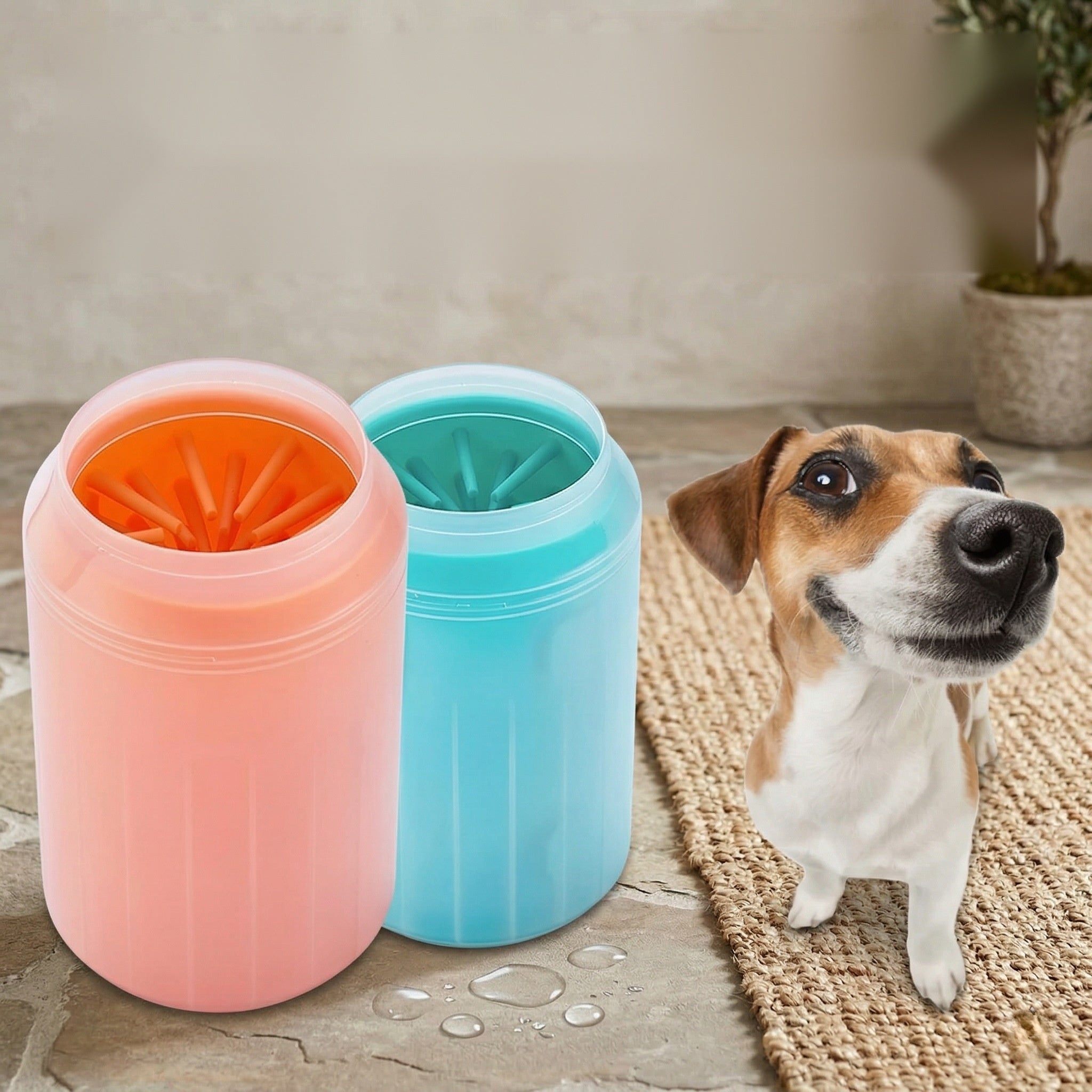 Silicone dog paw cleaner cup with soft bristles for muddy walks — image 10